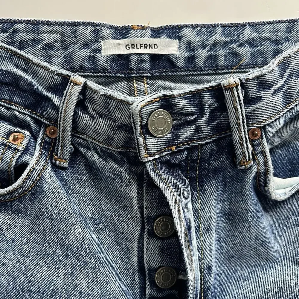 GRLFRND Karolina Crop Jeans Size 25 Days like this Acid Wash High Rise Lux Denim